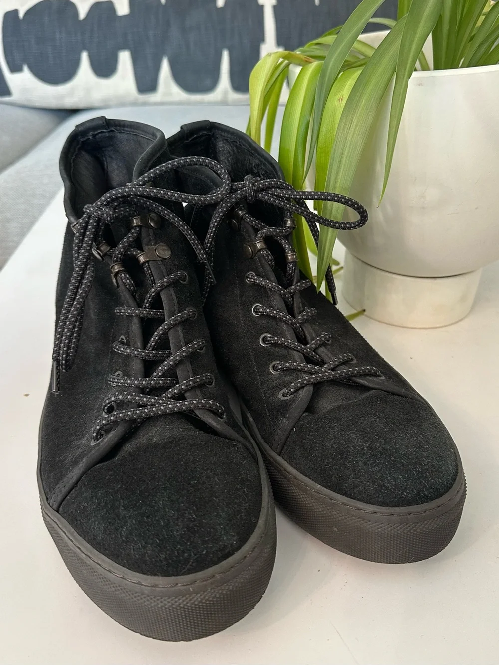 AllSaints Men's Black Suede Lace-Up Boots Great Condition! Size 45 EU